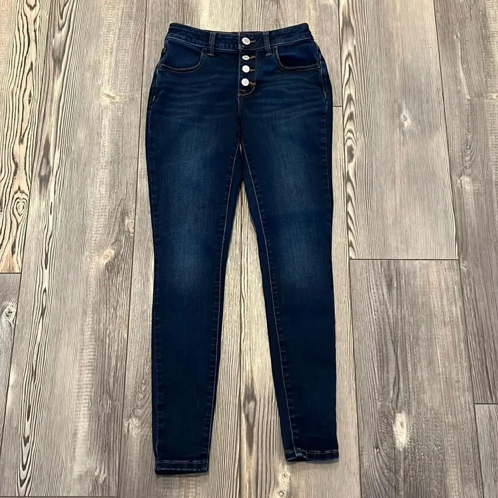 Maurices High Rise Dark Wash Button Fly Denim Jeans